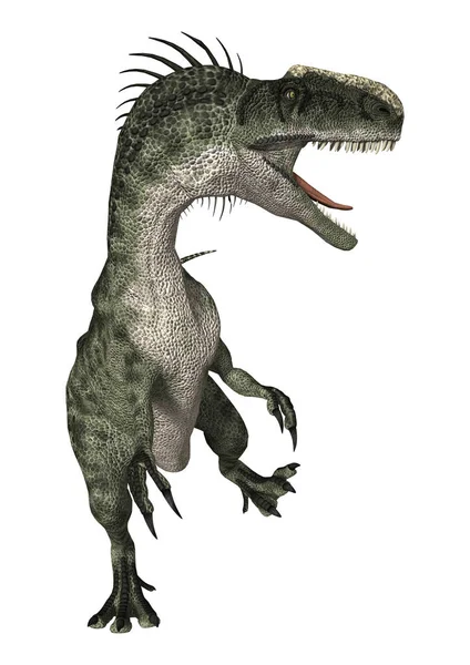 3D render dinozor Monolophosaurus beyaz