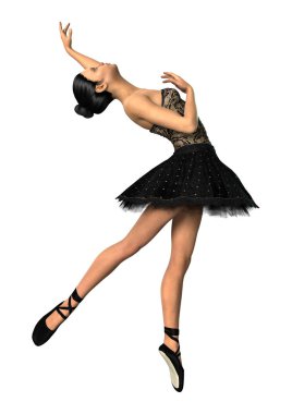 3D render balerin beyaz