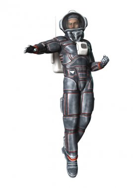 3D render astronot beyaz