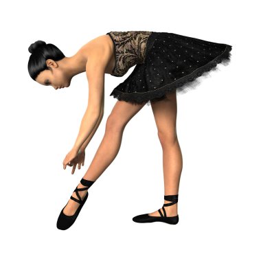 3D render balerin beyaz