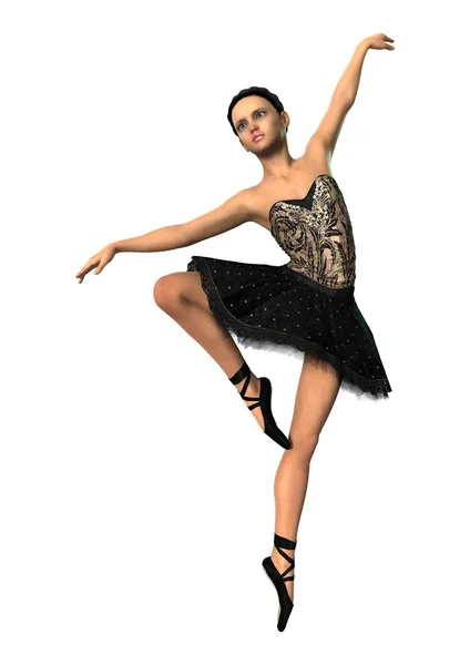 3D Rendering Ballerina auf Weiß — Stockfoto