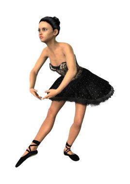 3D render balerin beyaz