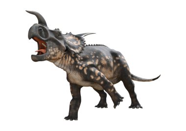 3D render dinozor Einiosaurus beyaz