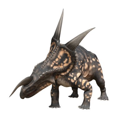 3D render dinozor Einiosaurus beyaz