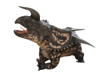 3D render dinozor Einiosaurus beyaz