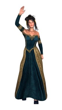 3D render peri masalı Prenses beyaz