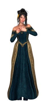 3D render peri masalı Prenses beyaz