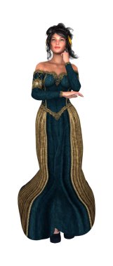 3D render peri masalı Prenses beyaz