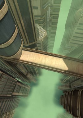 3D render fütüristik şehir