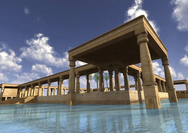 3D Renderizado Palacio Egipcio —  Fotos de Stock