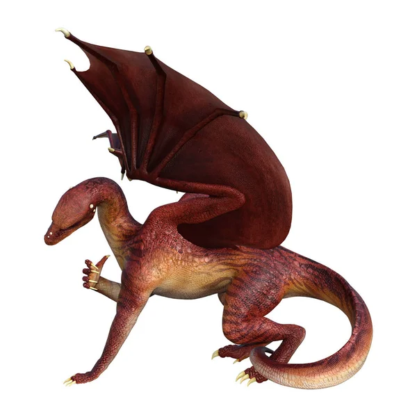 3D Rendering Fantasy Dragon on White — Stock Photo, Image