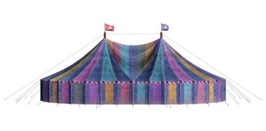 3D render Vintage Carnival büyük çadır beyaz