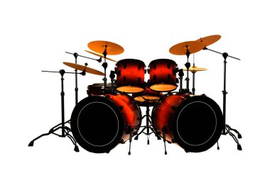 3D render davul beyaz ayarla