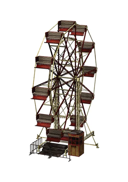 3D Rendering Carnival Ferris Wheel on White — Stock Photo, Image