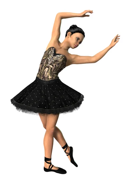 3D Rendering Ballerina auf Weiß — Stockfoto