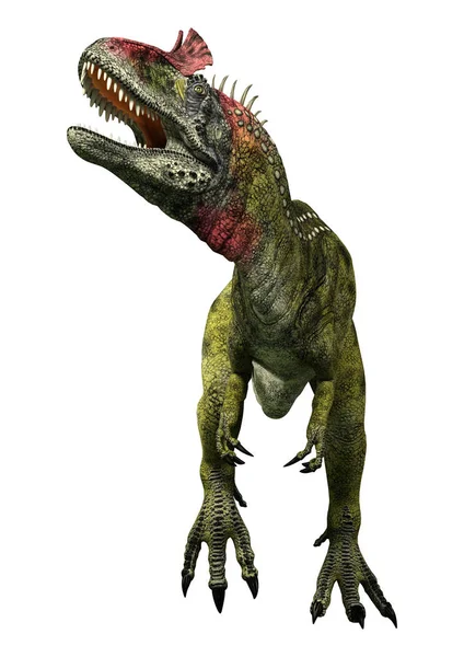 3D render dinozor Cryolophosaurus beyaz