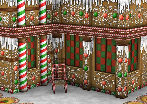 3D Rendu Noël Maison en pain d'épice — Photo