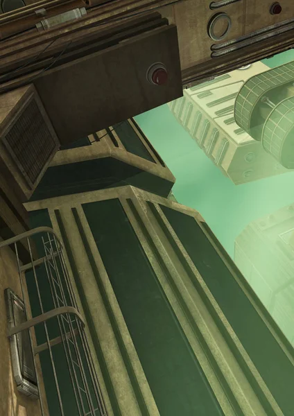 3D render fütüristik şehir