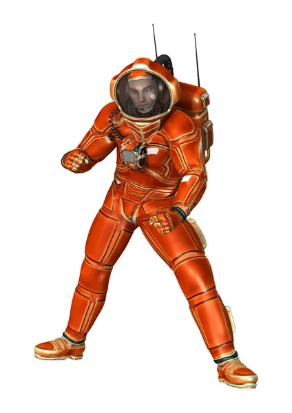 3D rendering Astronaut op wit — Stockfoto