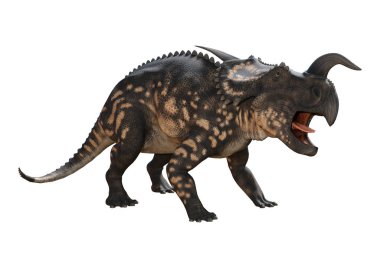 3D render dinozor Einiosaurus beyaz