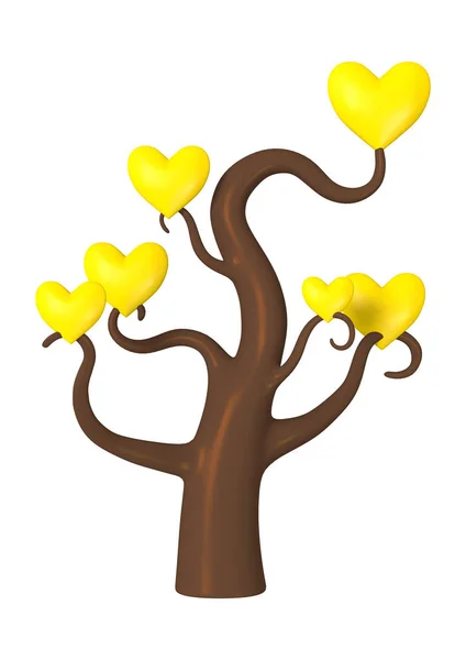 3D Rendering Heart Tree on White — Stock Photo, Image