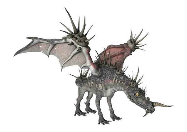 3D Rendering Fantasy Dragon on White — Stock Photo, Image