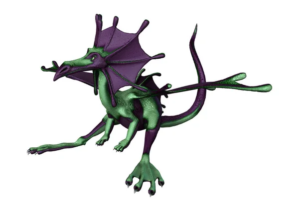 3D rendering van Little Dragon op wit — Stockfoto