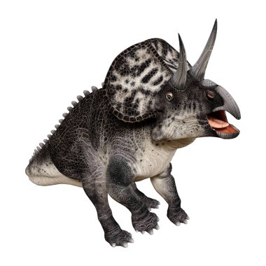 3D render dinozor Zuniceratops beyaz