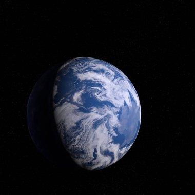 3D Render mavi bitki dünya