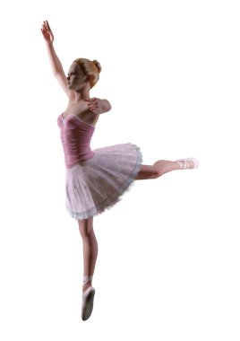 3D render balerin beyaz