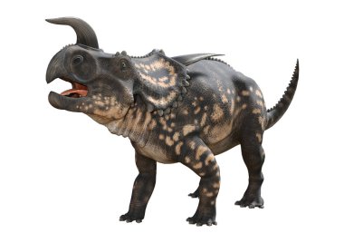 3D render dinozor Einiosaurus beyaz