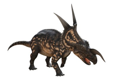 3D render dinozor Einiosaurus beyaz