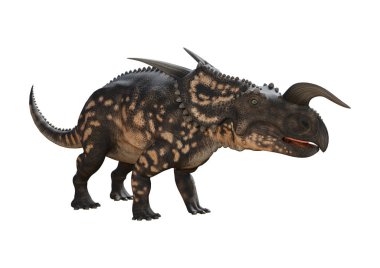 3D render dinozor Einiosaurus beyaz