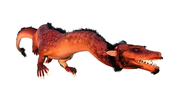 3D Rendering Eastern Dragon on White — Stock Photo, Image