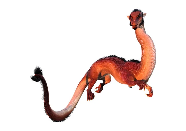 3D representación del dragón oriental en blanco —  Fotos de Stock