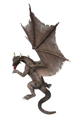 3D render fantezi Dragon beyaz