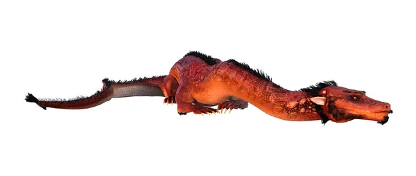 3D-рендеринг восточного дракона на белом — стоковое фото