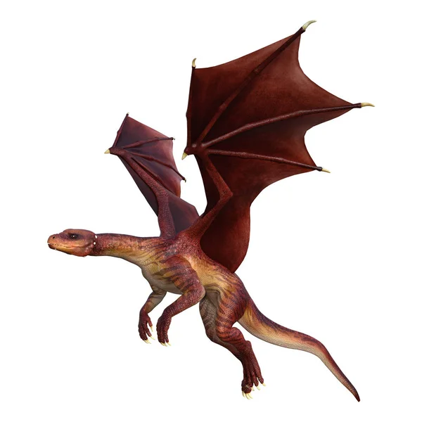 3D render fantezi Dragon beyaz — Stok fotoğraf