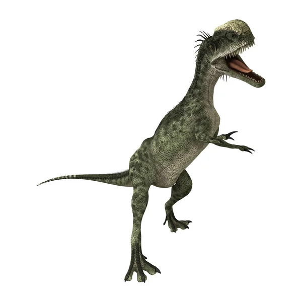 3D rendering dinoszaurusz Monolophosaurus fehér — Stock Fotó