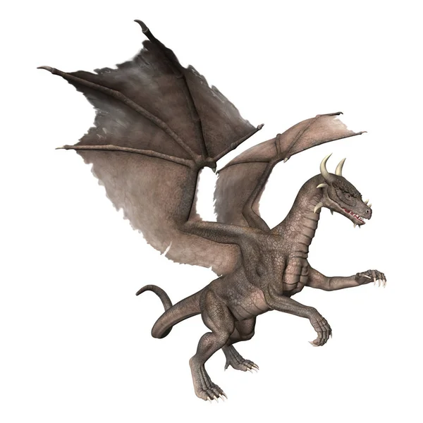 3D render fantezi Dragon beyaz — Stok fotoğraf