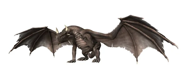 3D render fantezi Dragon beyaz — Stok fotoğraf