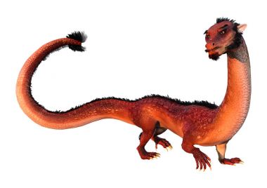 3D render Doğu Dragon beyaz