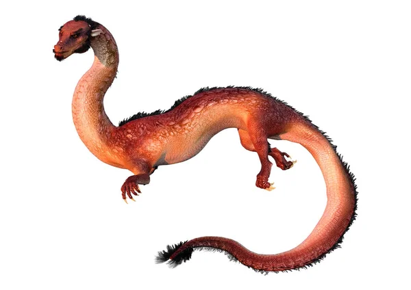 3D-рендеринг восточного дракона на белом — стоковое фото