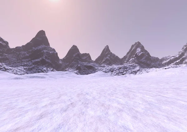 3D render Dumanlı dağlar — Stok fotoğraf