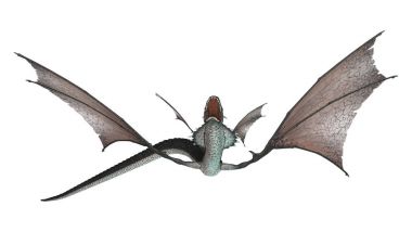 3D render fantezi yılan ejderha beyaz