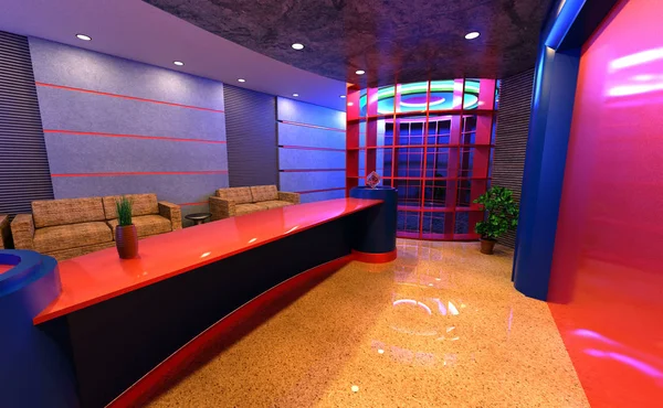 3D Rendering Hotel Reception Interior — Stock Photo, Image