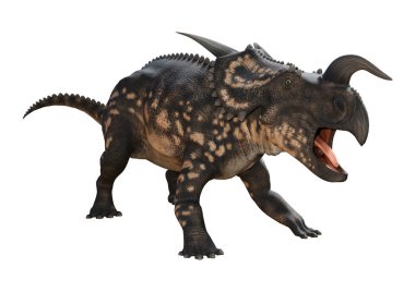 3D render dinozor Einiosaurus beyaz
