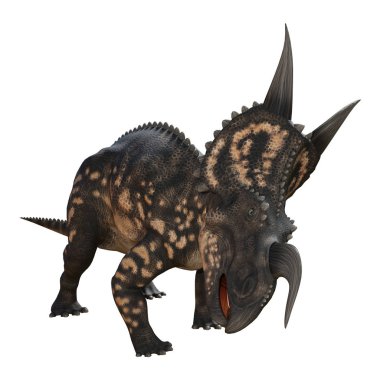 3D render dinozor Einiosaurus beyaz