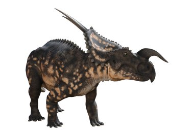 3D render dinozor Einiosaurus beyaz