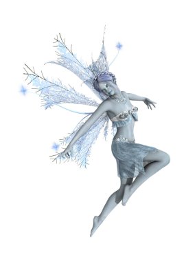 3D render Winter Fairy beyaz